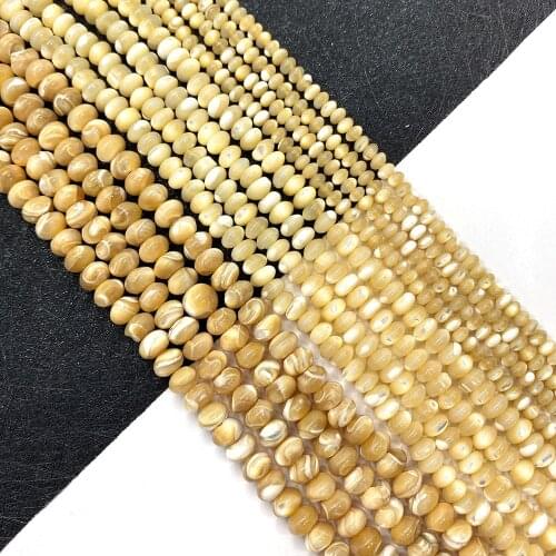 Natural Shell Beads Abacus-shaped Mother-of-pearl Loose Beads, for DIY Handmade Jewelry Necklace Bracelet 15.5 Inches In Length