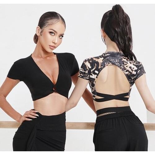 Latin Dance Costumes Women Warm Up Dancing Tops Lace-Up Cardigan Samba Rumba Salsa Dancer Practice Clothes Latin Tops DNV14269