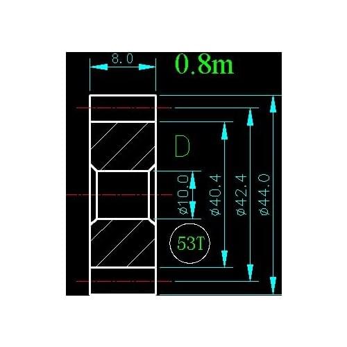 0.8m 53T/Hole 5mm 6mm 8mm 10mm/width 8mm/For Meat Grinder Parts etc