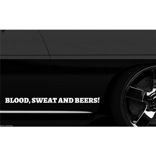 For 1Pair/2Pcs Blood Sweat And Beer Gas Fast Loud Hot Rod VW Euro Monkey Van Sticker vinyl bs7 Car Styling