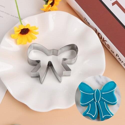 1PCS Bow Pastry Cake Cookie Cutter Fondant Decorating Tool Mold Stainless Steel Cookies Biscuit Mould Tools For Kitchen Baking