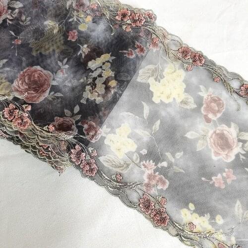 3 Yards 18cm Grey Print Mesh Doll Lace Decoration Handmade DIY Garment Needlework Sewing Underwear Fabric Clothing Material H06