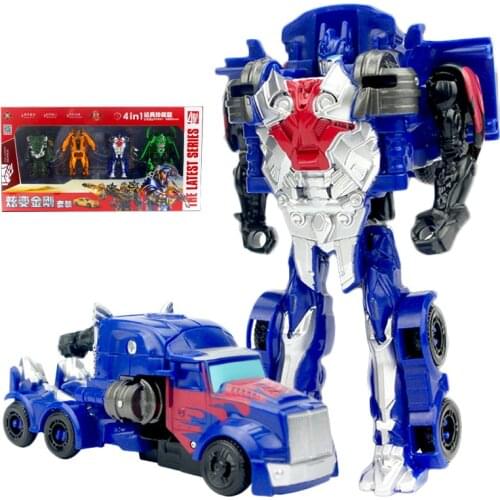 4 PCS set Robot car Transformation Robots Car model Classic boys Toys Action Figure Toys For Children Xmas birthday gifts