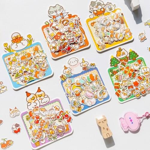 40pcs/cute cat sheep animal series stationery sticker diy hand account cut book notebook Japanese kawaii decoration sticker