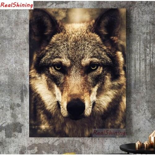 5D Diy Diamond Painting Cross Stitch full Square Diamond Embroidery Wolf picture for room Decor H1878