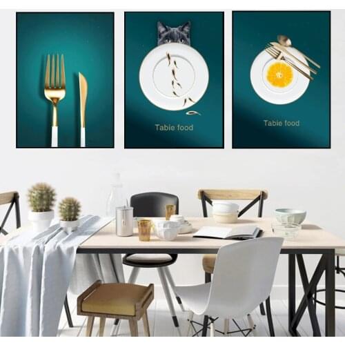 Nordic Abstract Kitchen Knife Canvas Painting Pictures Wall Art Modern Posters and Prints for Kitchen Home Decoration