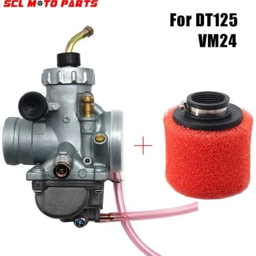 ALconstar-DT125 MIKUNI VM24 Elbow Carburetor + Air Filter Straight Tube Sponge 42mm For YAMAHA DT100 DT125 DT175 TTR125 RT80
