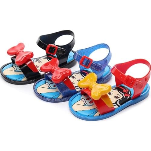 Disney Princess Girl Jelly Shoes Summer Sandals Baby Girl Mini Melissa Sandles Cute Mickey Mouse Toddler Shoes Girl Non-slip