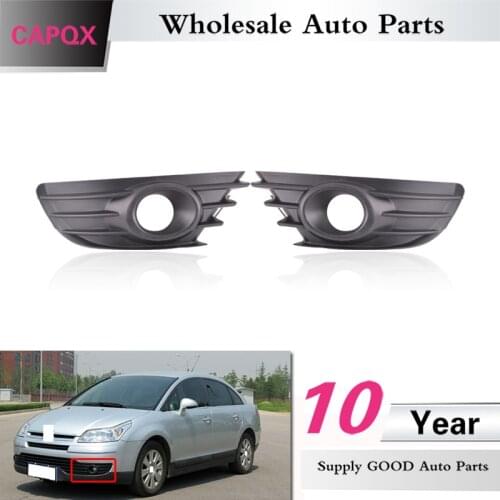 CAPQX Auto Front Bumper Fog Light Lamp Trim Cover For Citroen C-Triomphe C4 Back Front Fog Lamp Cap Shell housing Hood Grille