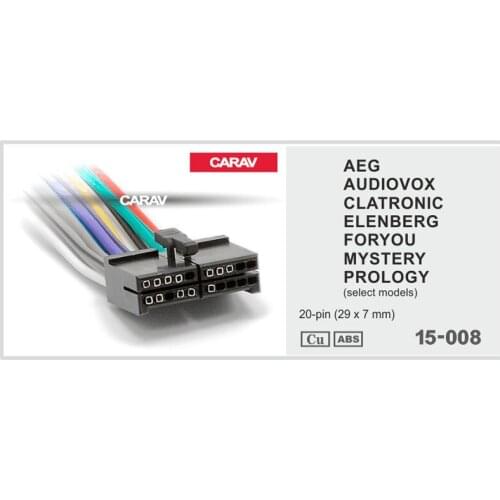 Carav 15-008 Car ISO Harness Head Cable for AUDIOVOX - AEG - CLATRONIC Stereo Radio Wire Adapter Plug Wiring Connector Cable