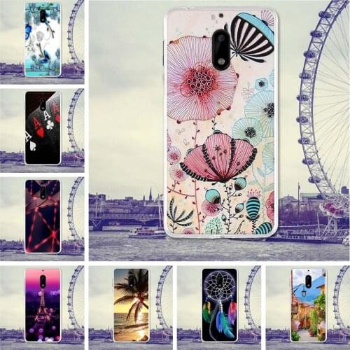 Phone Case For Nokia 6 TA-1021 TA-1033 TA-1025 Case Back Cover Covers Soft Silicone Bag Flower Phone Cases Painting Skin Shell