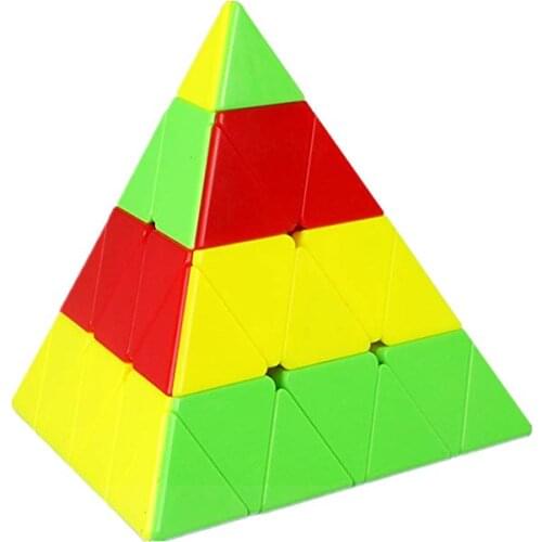 CuberSpeed Qiyi 4x4 Pyramid stickerless Magic cube Qiyi Master Pyramid Speed cube