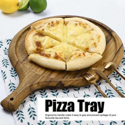 Wooden Pizza Tray Round Pizza Board with Handle Cutting Board Bakeware Kitchen Baking Tools cutting board Bakeware Tools