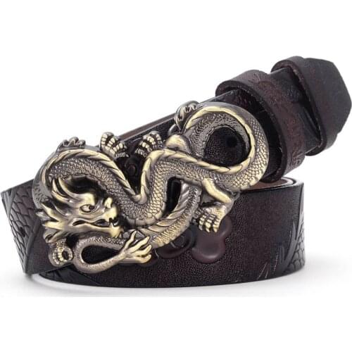 Men Genuine Leather Belt Designer Belt Men New Dragon Buckle Belt Cintos Masculinos Ceinture Homme length:110-125cm width:3.8