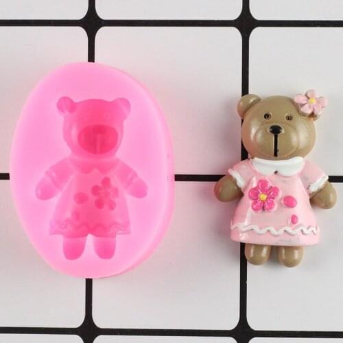 Bear Silicone Mold DIY Baby Birthday Party Cake Border Fondant Cake Decorating Tools Candy Resin Clay Chocolate Gumpaste Moulds