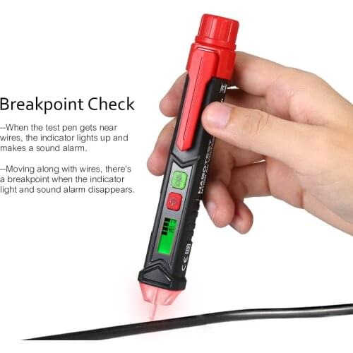 HABOTEST Portable Non-contact AC Voltage Tester Pen Shaped V～Alert Detector with Sound and Light Alarm