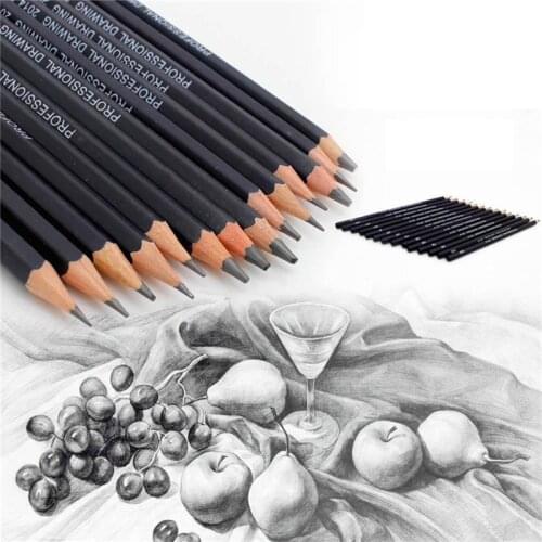 14 Pcs/set Professional Sketch and Drawing Writing Pencil Stationery Supplies 1B 2B 3B 4B 5B 6B 7B 8B 10B 12B 2H 4H 6H HB Pencil