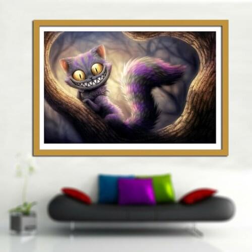 New 3D DIY Diamond Painting Crystal Square Cool Cat Cross Stitch Diamond Embroidery Cartoon Cat Animals Mosaic Picture