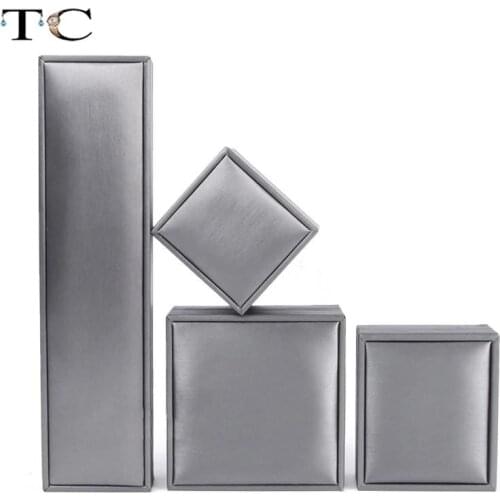 Pendant Necklace Ring Earrings Organizer Bangle Bracelet Pu Leather Accessories Storage Packaging Case Brushed Jewelry Gift Box