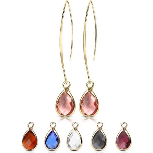 Hot Sale Trendy Teardrop Crystal Dangle Earrings for Women Girls Fashion Gold Color Long Waterdrop Earring Opal Glass Jewelry
