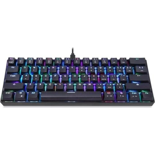 MOTOSPEED CK61 RGB Mechanical Gaming Keyboard OUTMU Blue Switches Keyboard 61 Keys Anti-ghosting with Backlight for Gaming Black