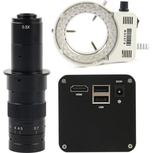 HD 1080P Autofocus Microscope Camera SONY IMX290 HDMI Industrial Digital Microscope Camera +180X C-mount Lens 56 LED Ring Light