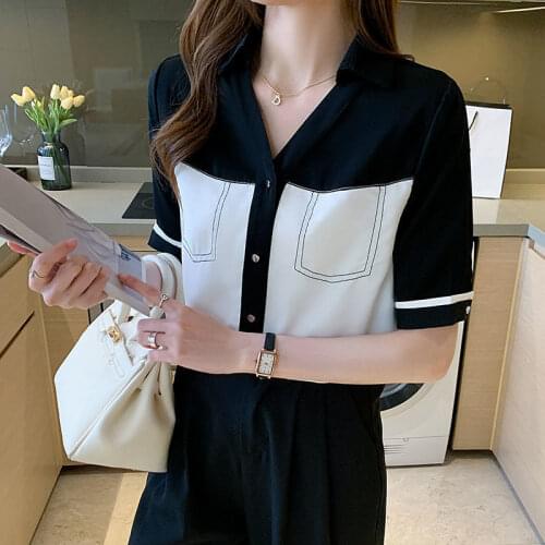 MIMCQOOS Black And White Blouses