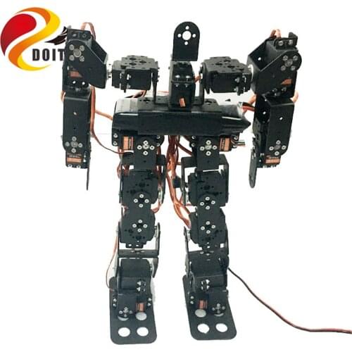 SZDOIT 17DOF Metal Humanoid Robot Walking/Biped Robot Model Multi-functional Platform with 17Pcs Metal Gear Servos DIY Education