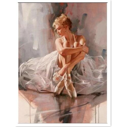 5D Diy round diamond painting kit Ballerina cross stitch landscape mosaic diamond embroidery home decoration gift