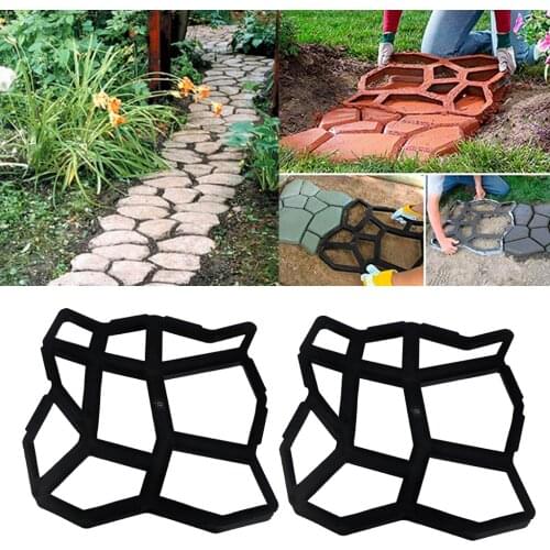 Pack of 2 Reusable Path Floor Mould, DIY Path Maker, Garden Lawn Paving Concrete DIY Mold, 35x35cm