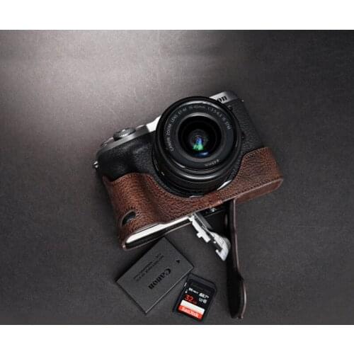 Genuine Leather Half Case for Canon EOS M6 mark ii M6mark2 With Opening Battery Door