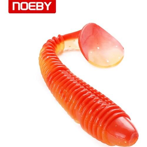 NOEBY 6PCS 70mm Supercontinent Soft Fishing Lure Shad Double Color Swimbait Fishing Tackle S3102