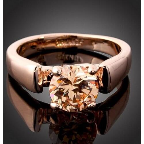 New 2018 Austrian Crystal jewelry To Girlfriend Gifts top quality beautiful rings for womens simple style Rose Gold Color ring