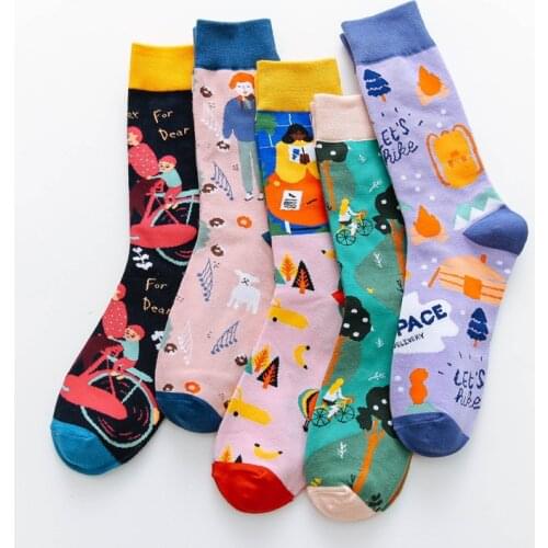 Novelty Graffiti Cotton Heap Socks Unisex Streetwear Hipster Short Cartoon Socks Couples Creative Casual Women Men Art Sox