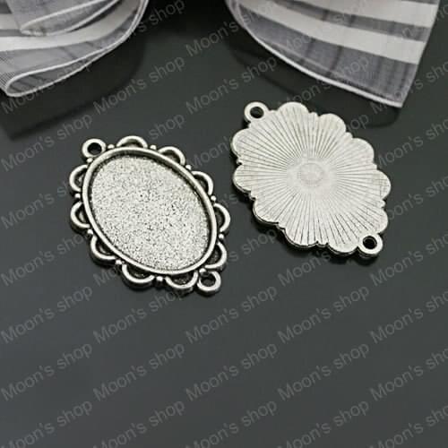 Wholesale Inner 25*18mm Outer 35*25mm Antique Silver color Alloy Pendants Base Cameo Settings Findings 10 pieces (JM3391)