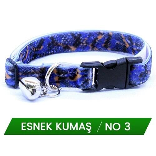 Petviya Flexible and Patterned Velvet Cat Dog collar-Blue Black 344943017