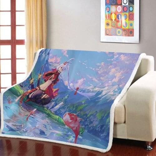 Custom Anime Blanket Sexy Women Print Cartoon Gift Blanket for Couch Bed Home Travel Bed Cover Warm Bedspread Kids Bedding