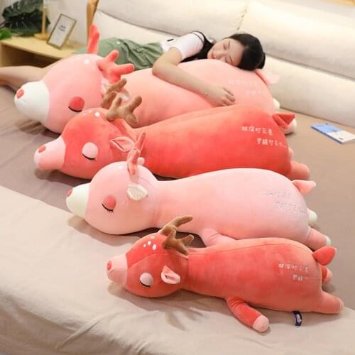 Super Soft Long Lovely Deer Plush Pillow Stuffed Animal Unicorn Toy for Kids Baby Hug Doll Sleep Pillow Home Decor