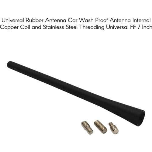 Universal Rubber Antenna Car Wash Proof Antenna Internal Copper Coil and Stainless Steel Threading Universal Fit 7 Inch