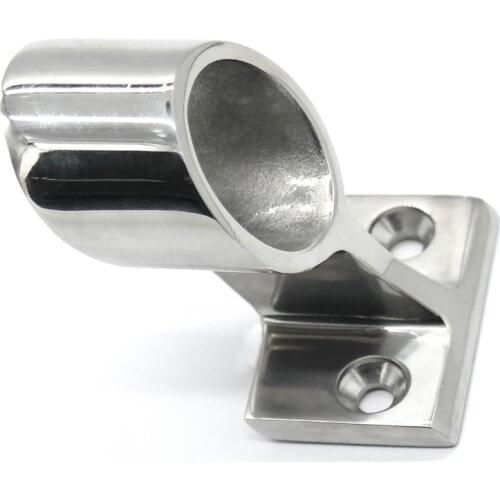 25mm Dia Screw Fixing 7/8" Forward Handrail Stanchion Boat Handrail End Center Socket Support Bracket Silver Tone