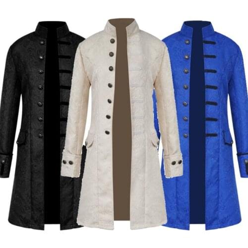 Adult Men Medieval Viking Costumes 4XL Plus Size Canvas Suede Turtleneck Jacket Battle Hero Outfit Winter Halloween Coat Costume