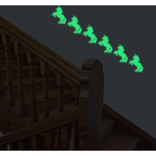 YRHCD DIY Unicorn Luminous Wall Sticker for Kids Room Cute Cartoon Minimalist Fluorescent Wallpaper for Living Room Decoration