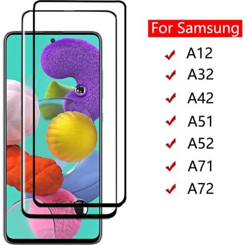 2Pack For Samsung A32 A12 A42 A52 A72 A51 A71 Full Screen Protector Cover Film Cristal Templado For samsung galaxy a51 a71 5G 9H
