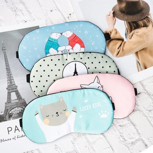 Cute Cartoon Travel Sleeping Mask Soft Padded Sleep Shade Cover Rest Relax Blindfold Sleeping Aid Eye Patch Shading Eyeshield