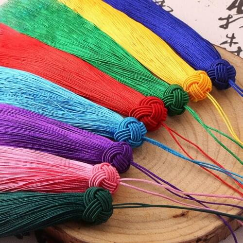1pc Tassel Fringe Sewing Hanging Rope Silk Tassel 14cm Knot Cap Trim for DIY Curtain Accessories