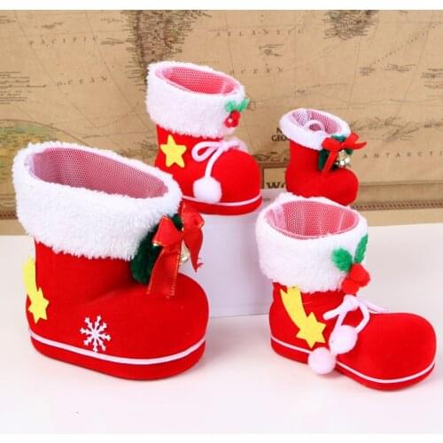 1pc Creative Gift Box Christmas Candy Boots Bag XMAS Decor Holiday Gift Bags Wholesale New Years Home Party Supplies Mini S/M/L