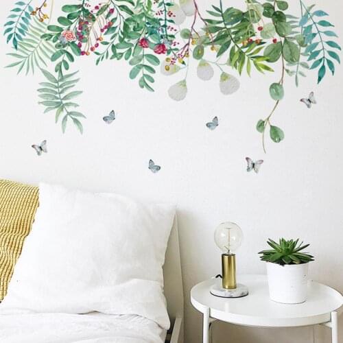 2Pcs Leaf Wall Stickers Removable Self-adhesive Wallpaper Room Home Decoration Leaf Pattern Design, Wall Decoration