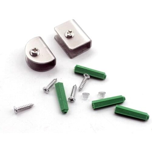 2pcs/lot Square shape chrome finished Zinc Alloy Glass Clamps Shelves Support Bracket Clips For 6 to 12mm glass board