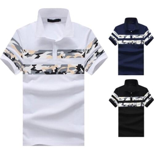 2018 Summer Mens Brand Tops Fashion Design Casual Slim Camouflage Breathable Mens High Quality Cotton Short-Sleeve Polo Shirts