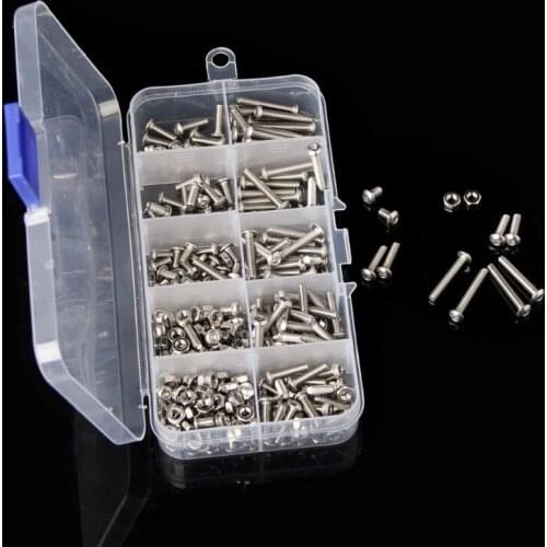 340Pcs M3 3mm Stainless Steel Button Head Allen Bolts Screws Nuts Assortment Kit